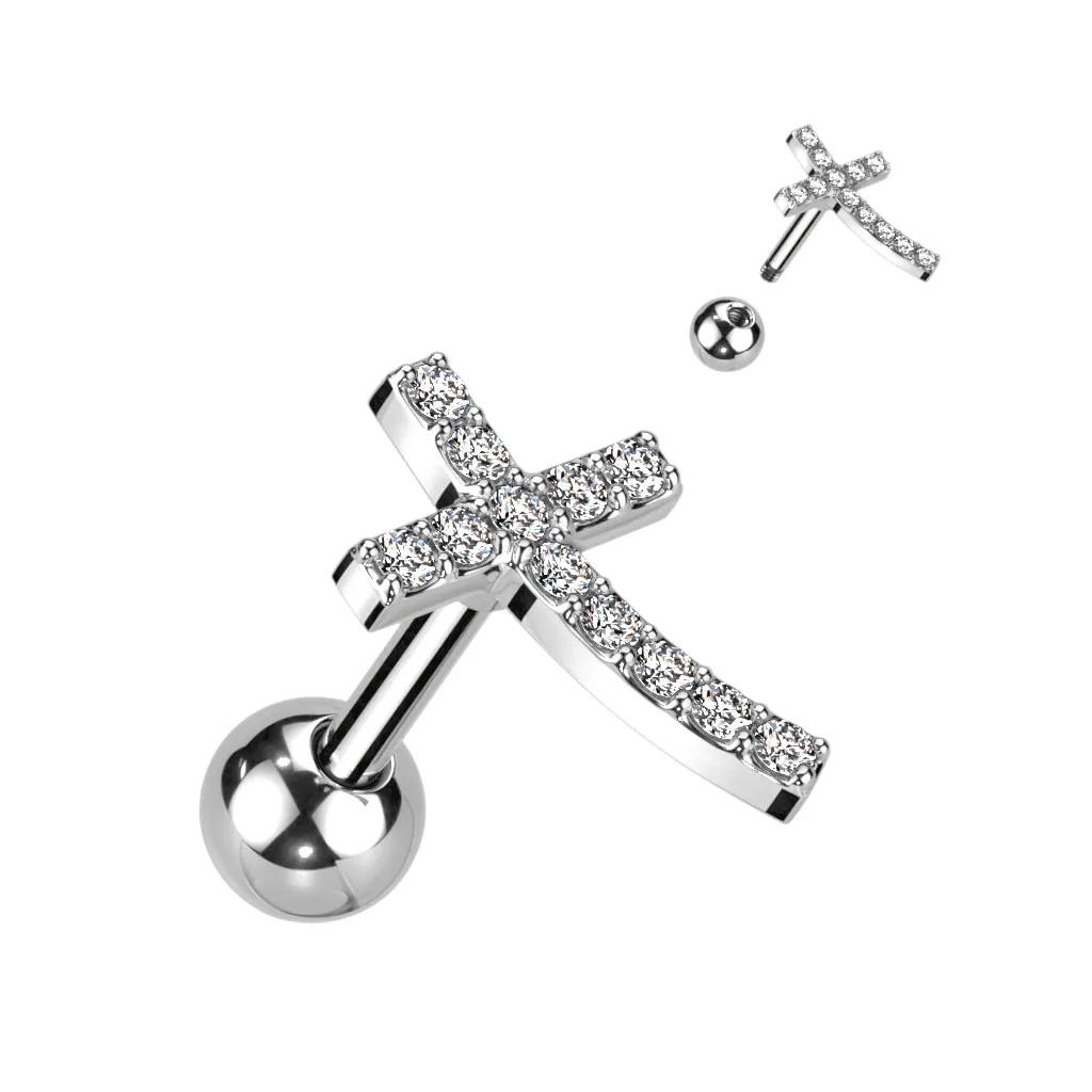 Crystal Cross Body Jewellery. Labret, Monroe, Tragus and Cartilage Earrings.