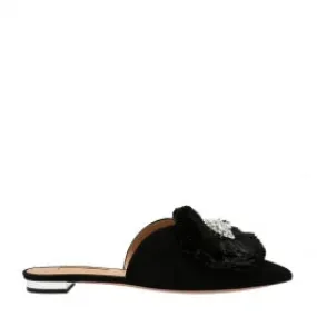 CRYSTAL LOTUS MULE FLAT BLACK