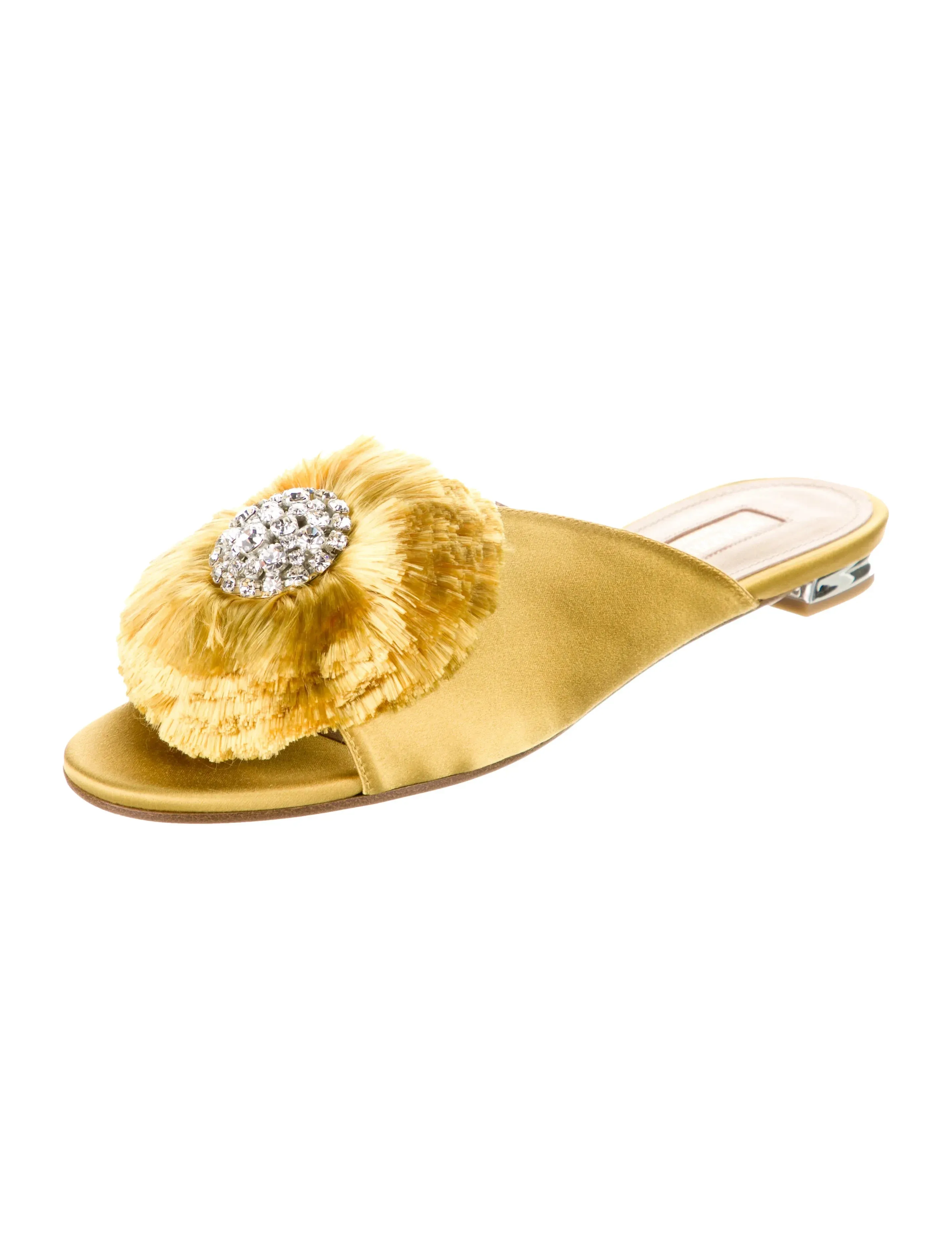 CRYSTAL LOTUS SLIDE FLAT YELLOW