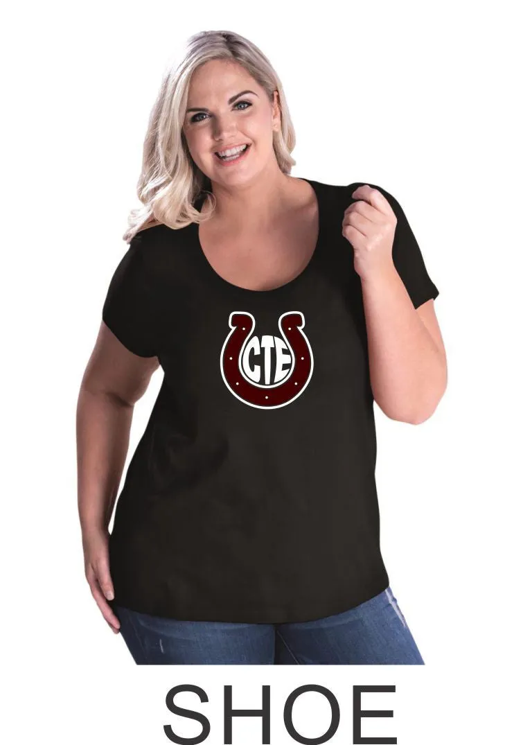 CTE Curvy Ladies Tee- 4 designs- Matte or Glitter