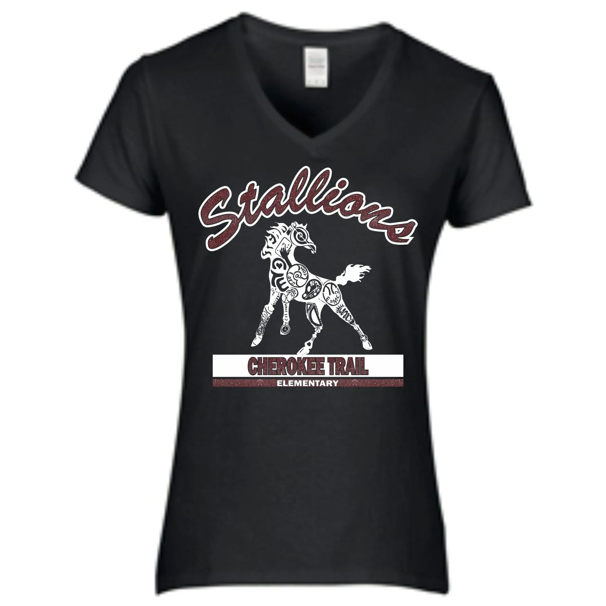 CTE Glitter Ladies Black Short Sleeve Tee in 4 Designs