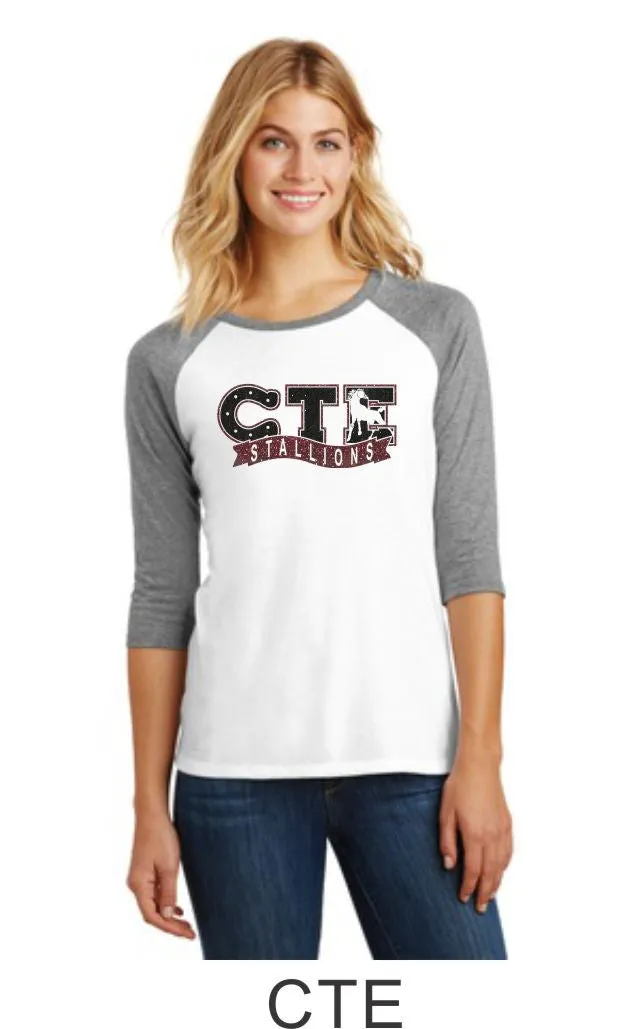 CTE Glitter Ladies Raglan-in 4 new designs