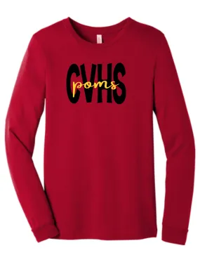 CV Poms Long Sleeve Tee- Youth, Ladies, Unisex sizes -5 designs