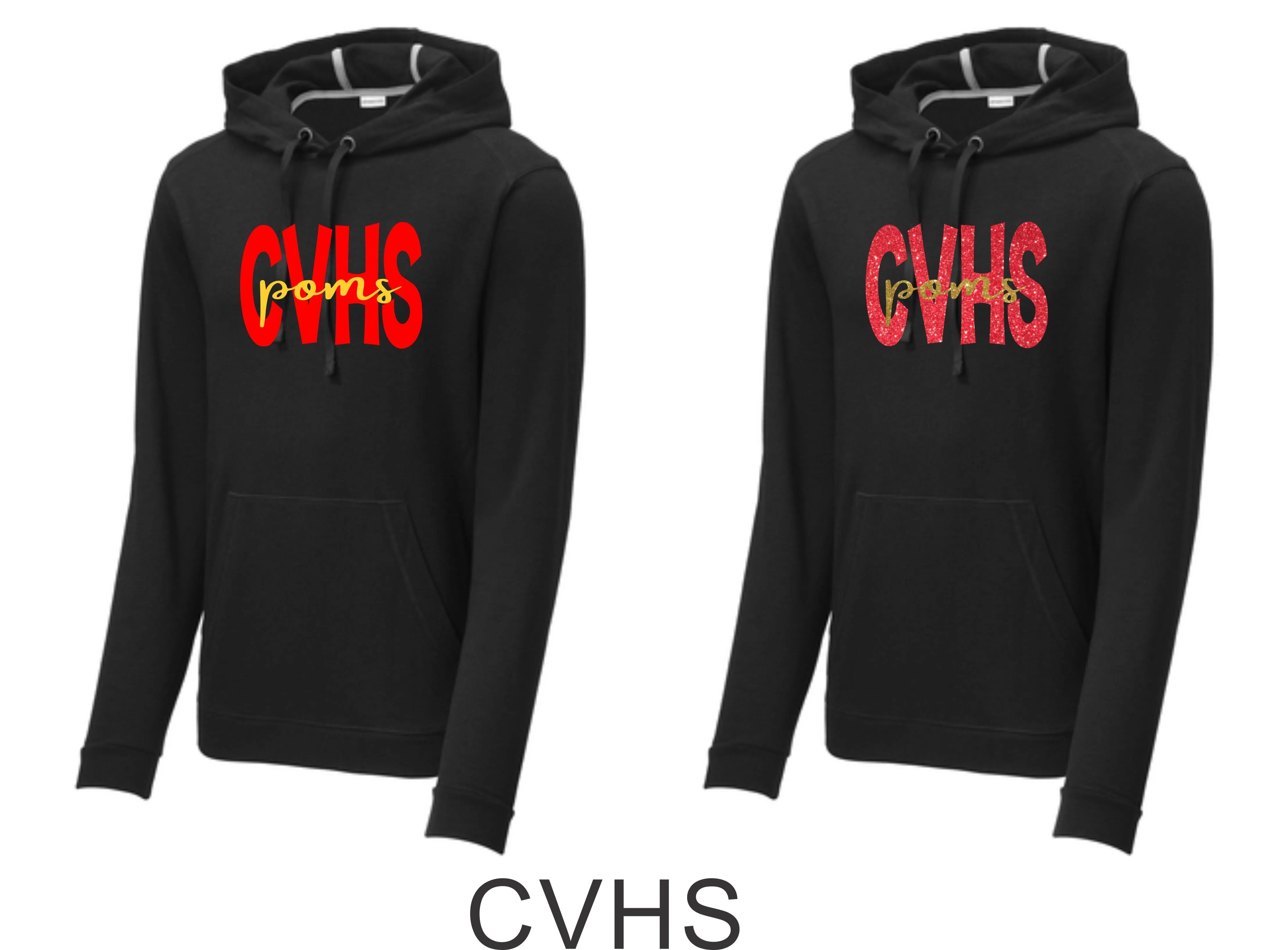 CV Poms Triblend Wicking Hoodie- Ladies or Unisex- 5 designs