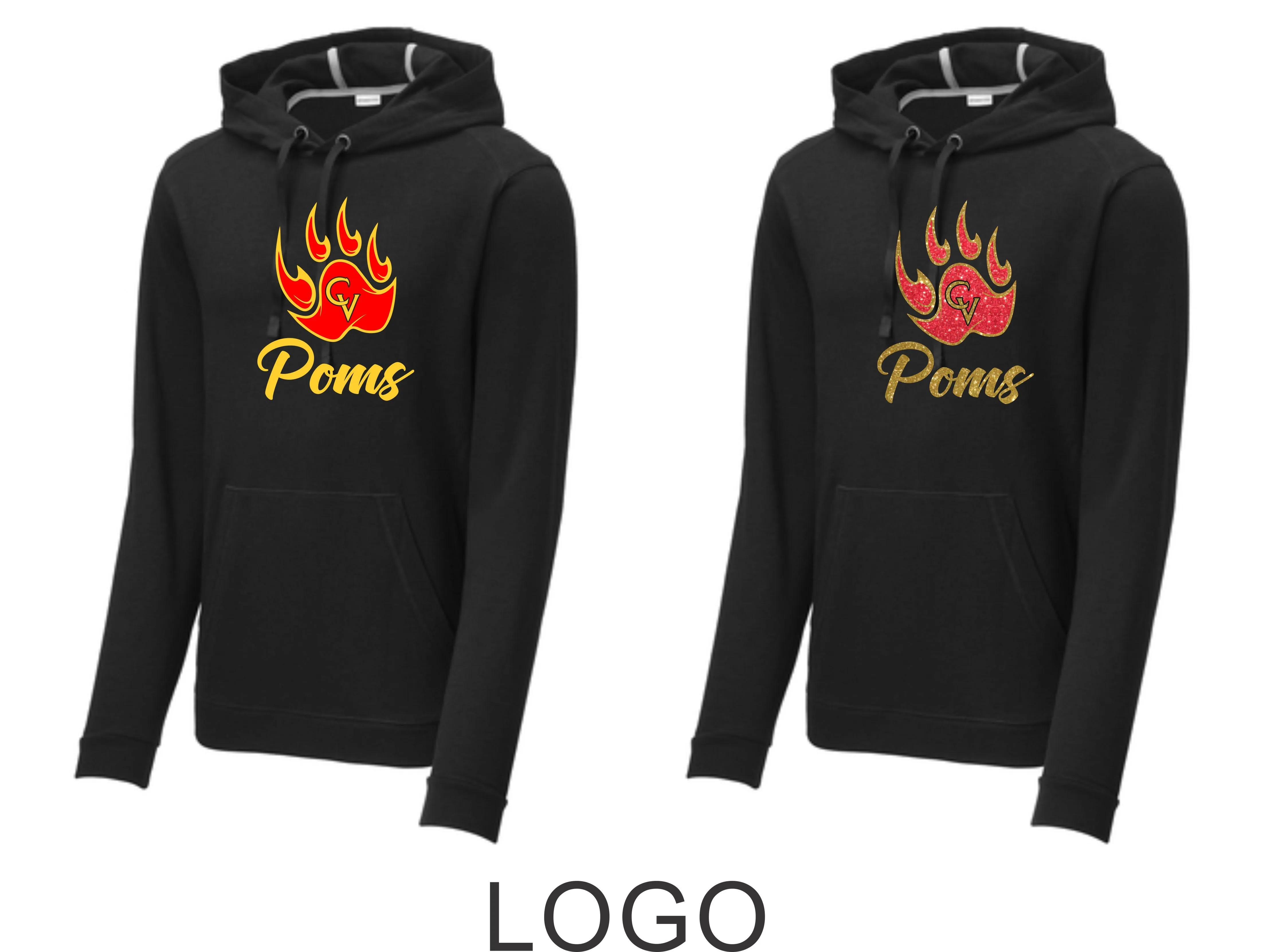 CV Poms Triblend Wicking Hoodie- Ladies or Unisex- 5 designs