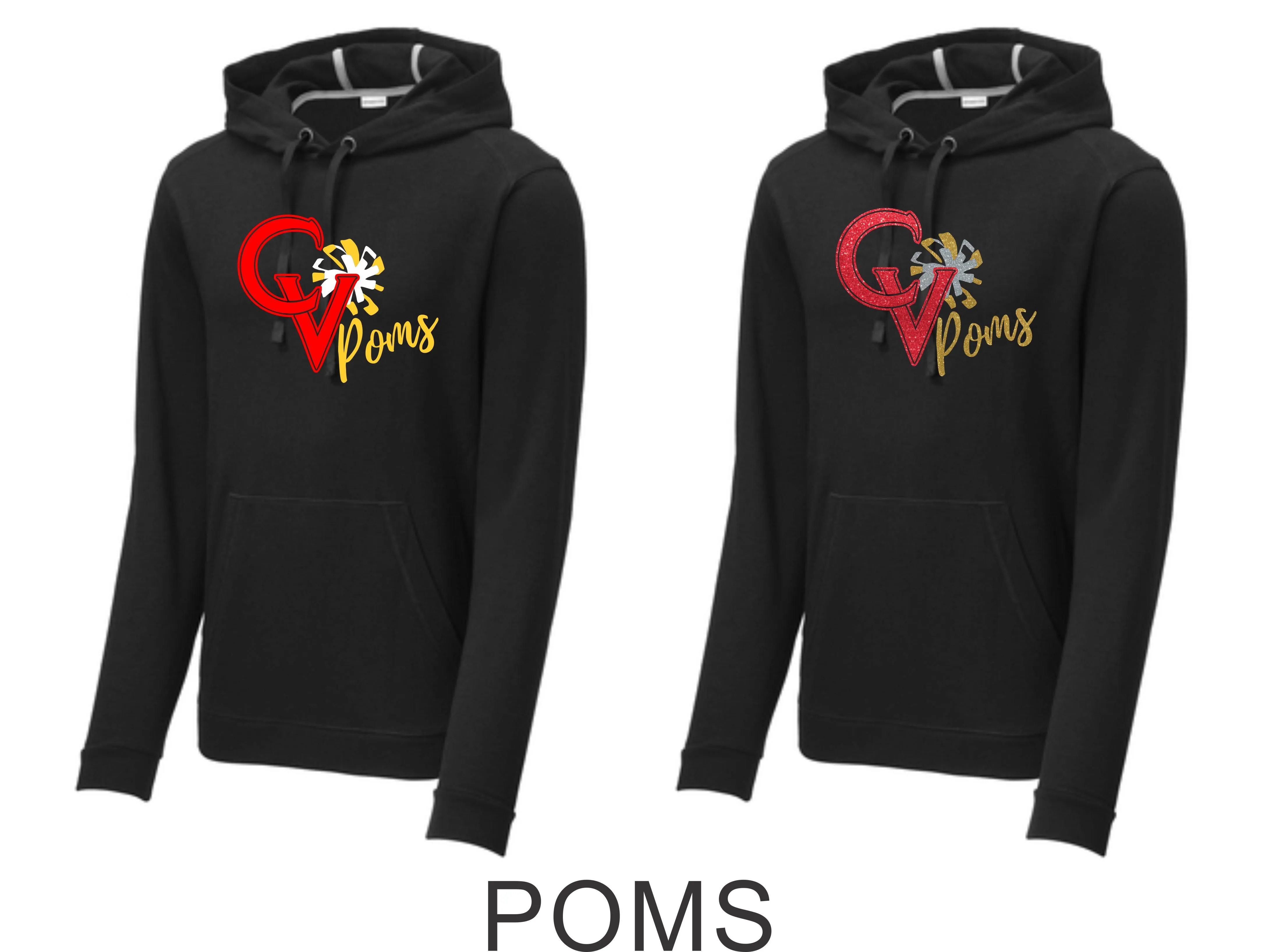 CV Poms Triblend Wicking Hoodie- Ladies or Unisex- 5 designs