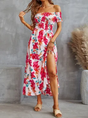 DressBetty - Women Off Shoulder Summer Long Chiffon Dress