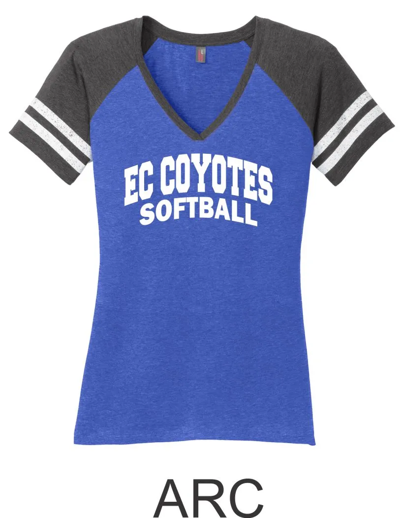 EC Coyotes Ladies Raglan Tee- 3 designs