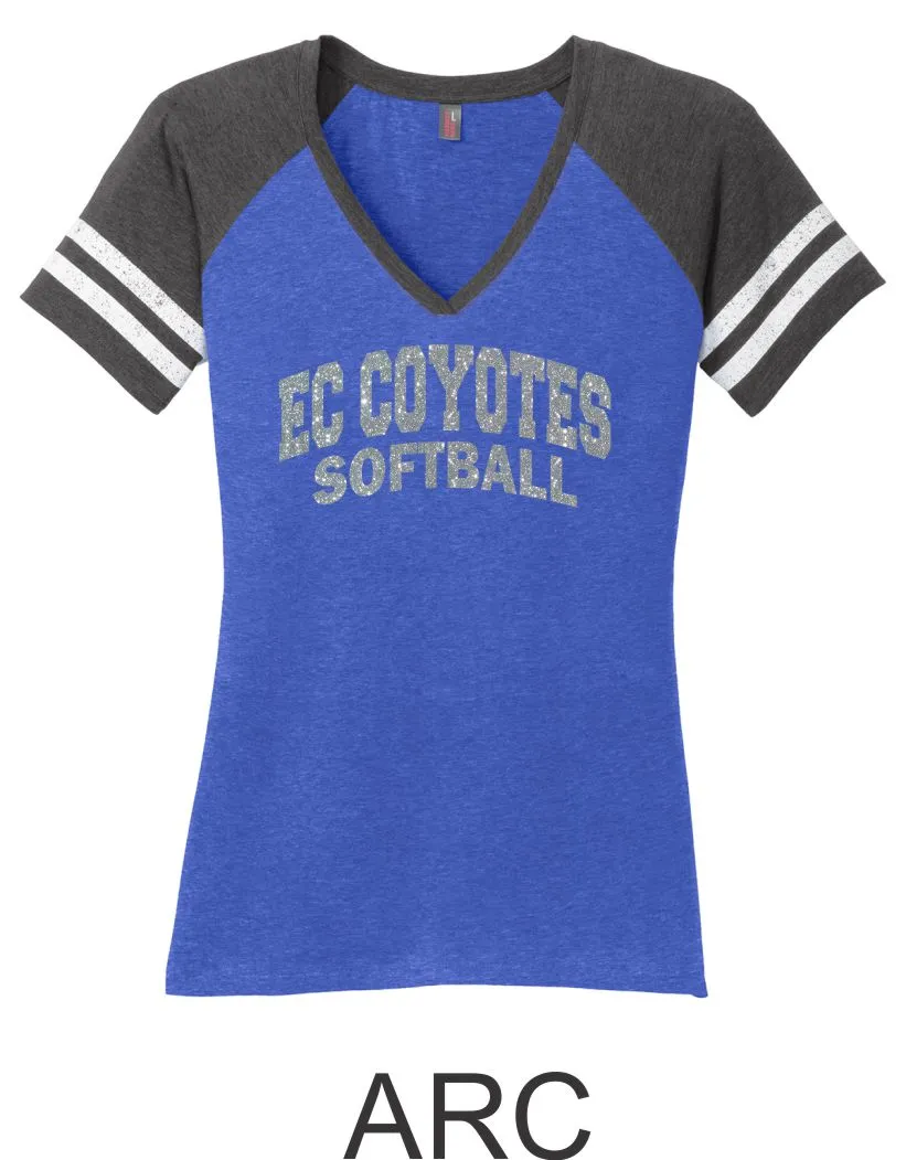 EC Coyotes Ladies Raglan Tee- 3 designs