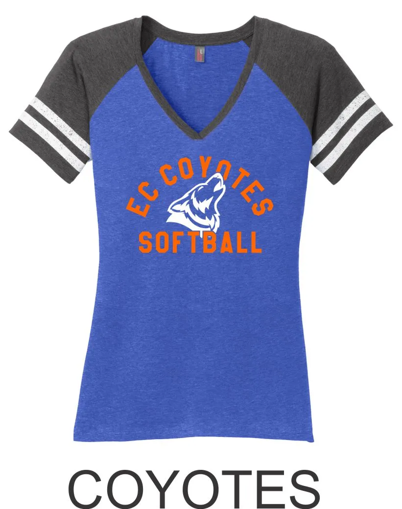 EC Coyotes Ladies Raglan Tee- 3 designs