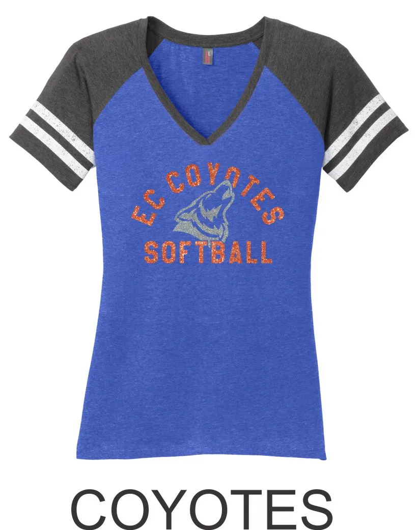 EC Coyotes Ladies Raglan Tee- 3 designs