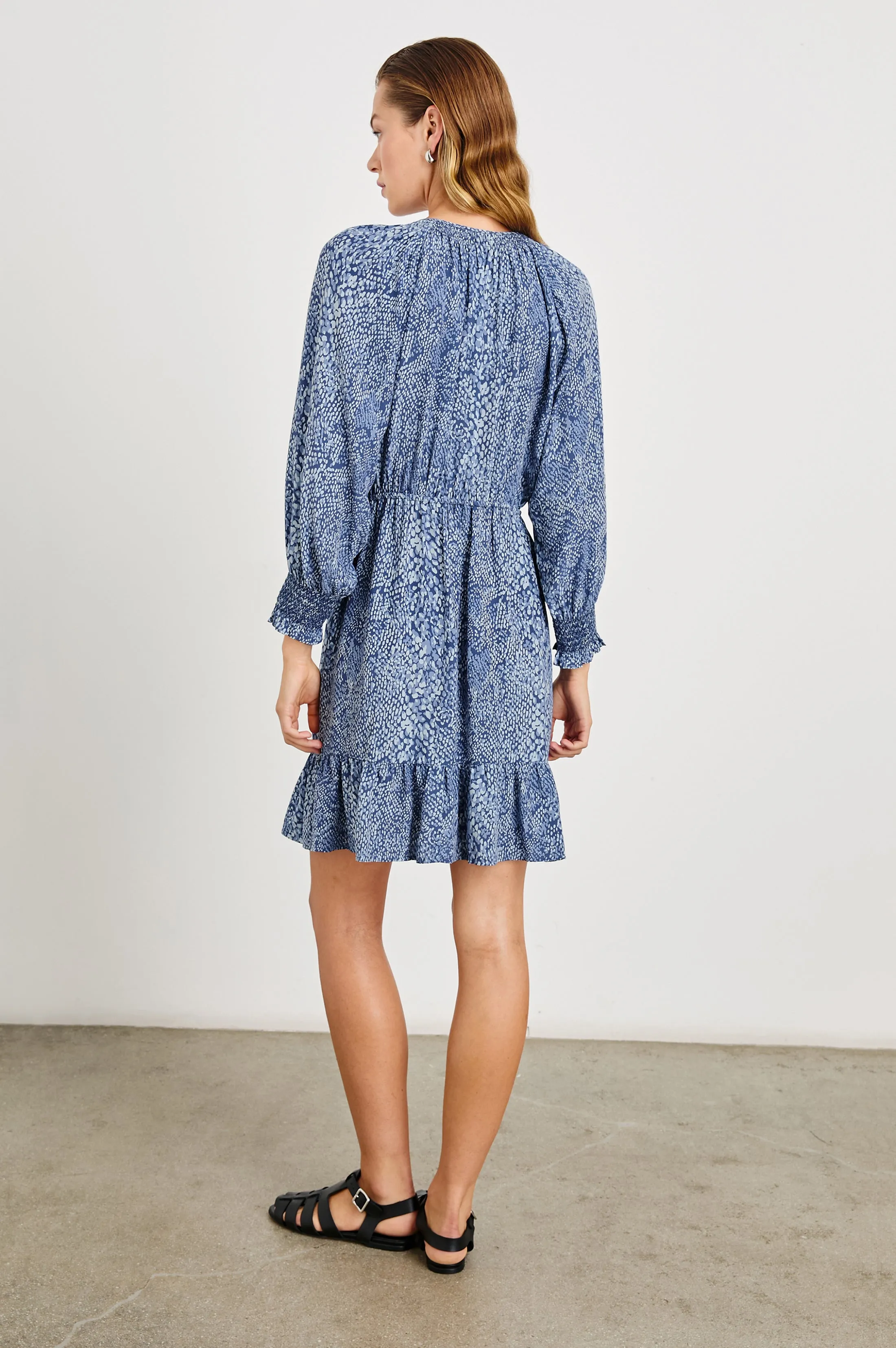 ELIZA DRESS - NAVY PYTHON