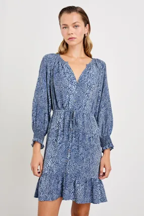 ELIZA DRESS - NAVY PYTHON