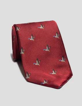 EMBLEMATIC FLYING DUCK TIE - RED