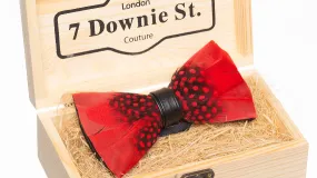 Feather Bow Tie in Red