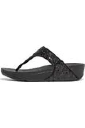 FitFlop Lulu Glitter Toe Thong black glitter