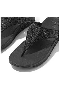 FitFlop Lulu Glitter Toe Thong black glitter