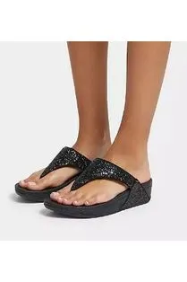 FitFlop Lulu Glitter Toe Thong black glitter