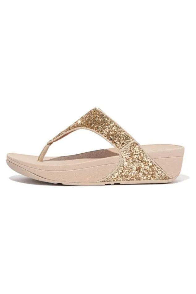 FitFlop Lulu Glitter Toe Thong Platino