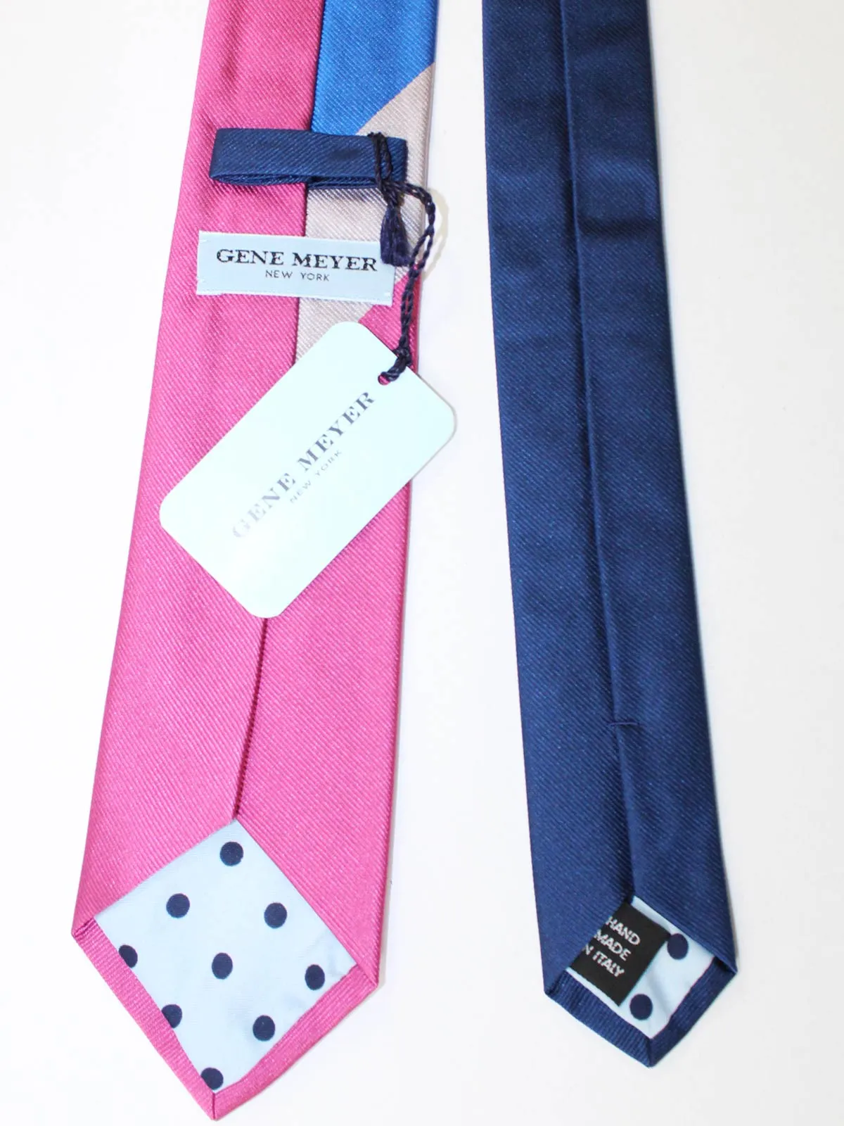 Gene Meyer SILK TIE Royal Blue Pink SALE