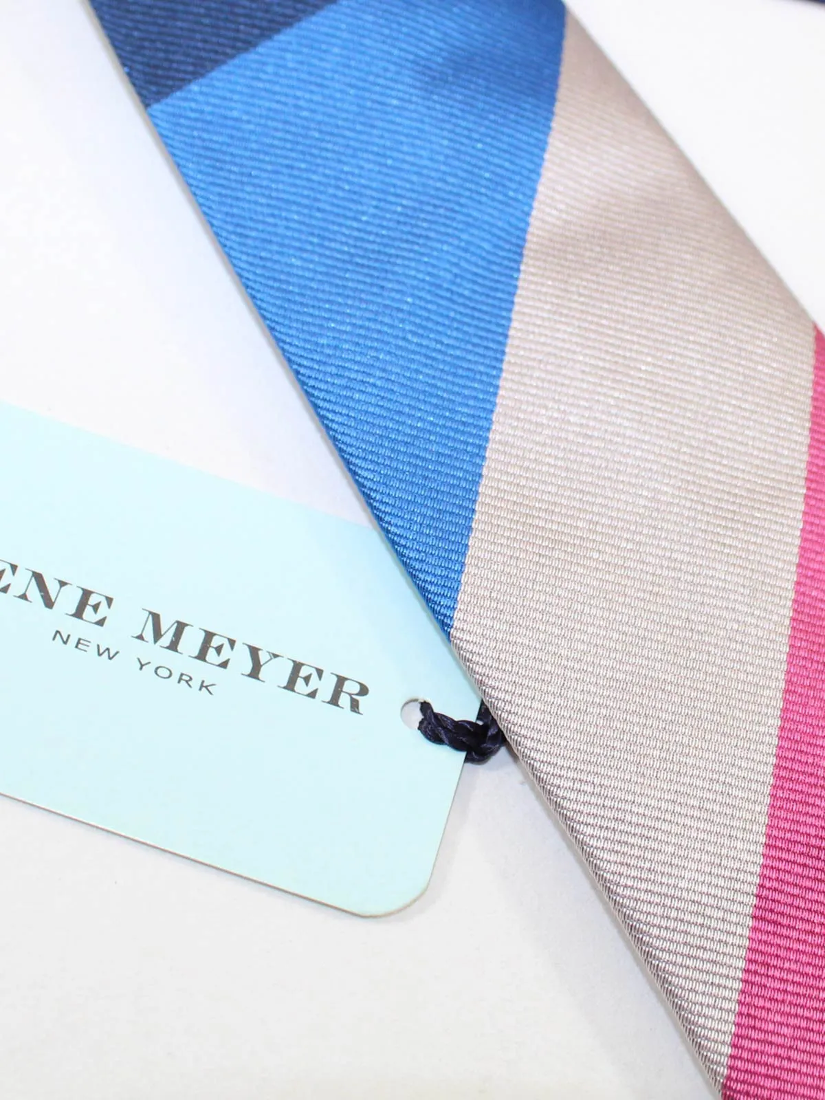 Gene Meyer SILK TIE Royal Blue Pink SALE