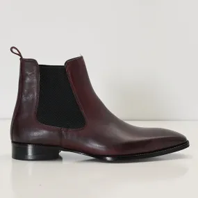 Handmade Leather Chelsea Boot - Burgundy