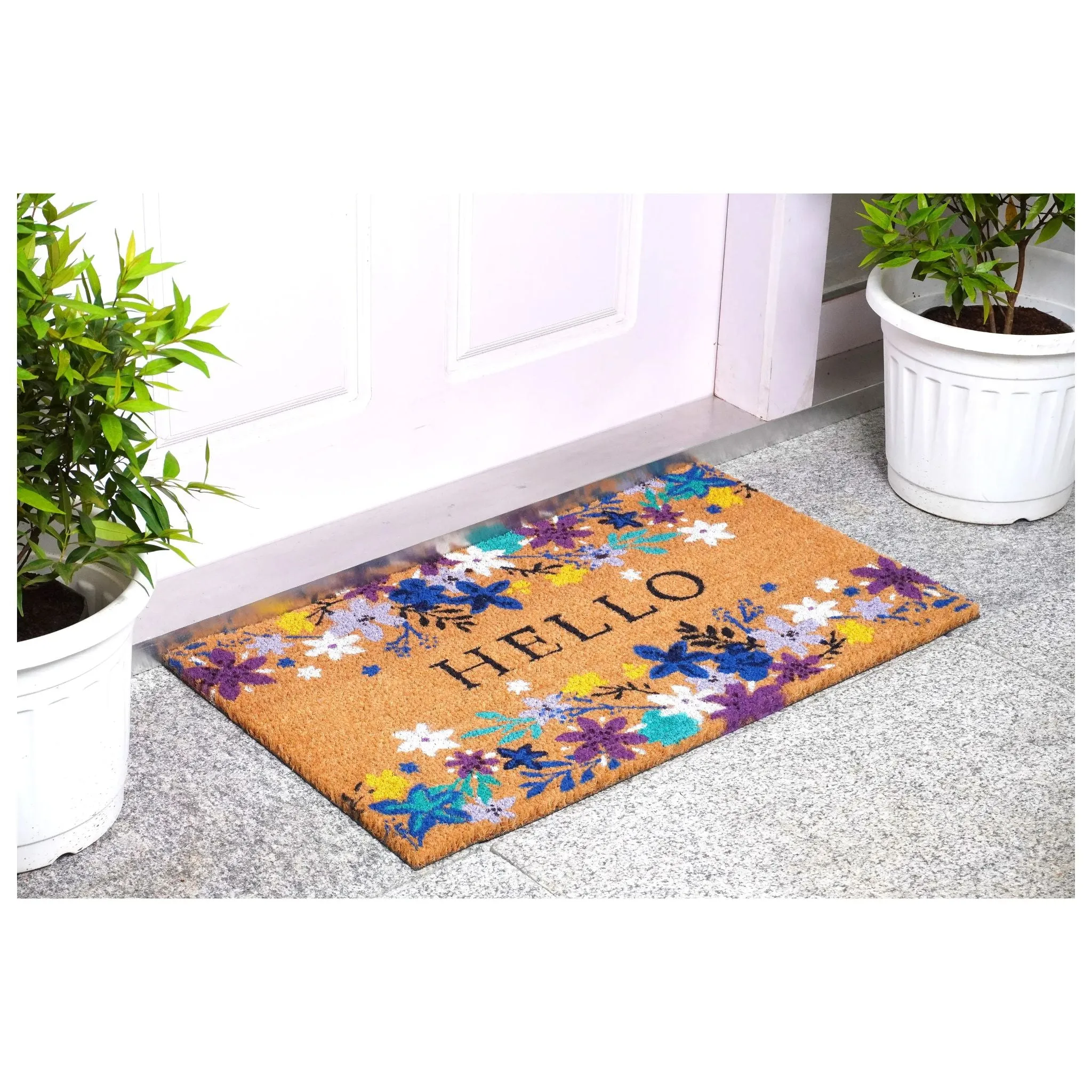 Hello Beauty Flower Doormat