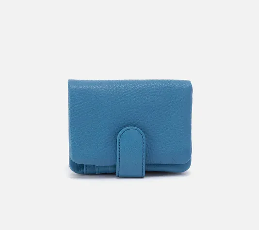 HOBO Fern Bifold Wallet in Dusty Blue