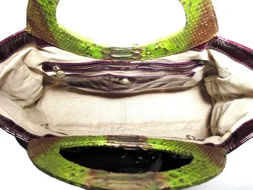 LAI Purple Patent Leather and Python Tote