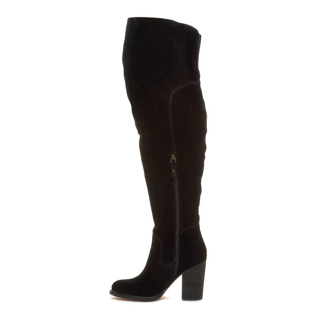 Logan Black Wide Calf Boots