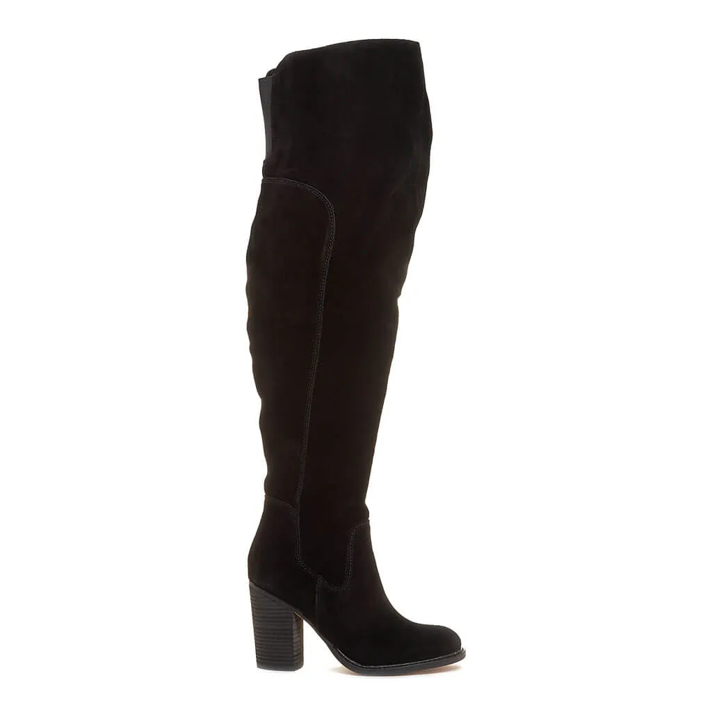 Logan Black Wide Calf Boots