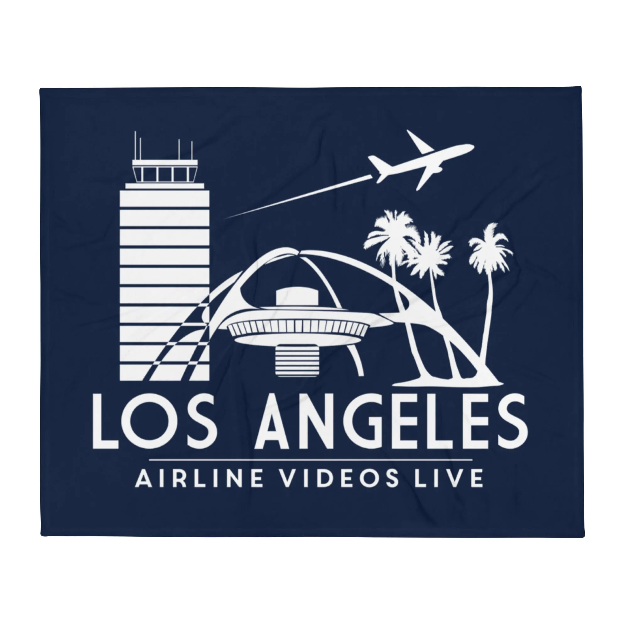 LOS ANGELES RETRO (NAVY) Throw Blanket