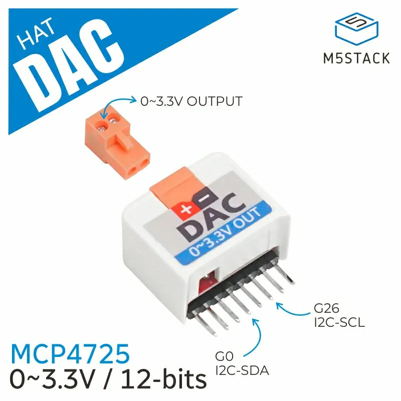 M5StickC DAC HAT MCP4725