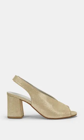 Momoni Trifoglio Sandals In Lamé Leather - Light Gold