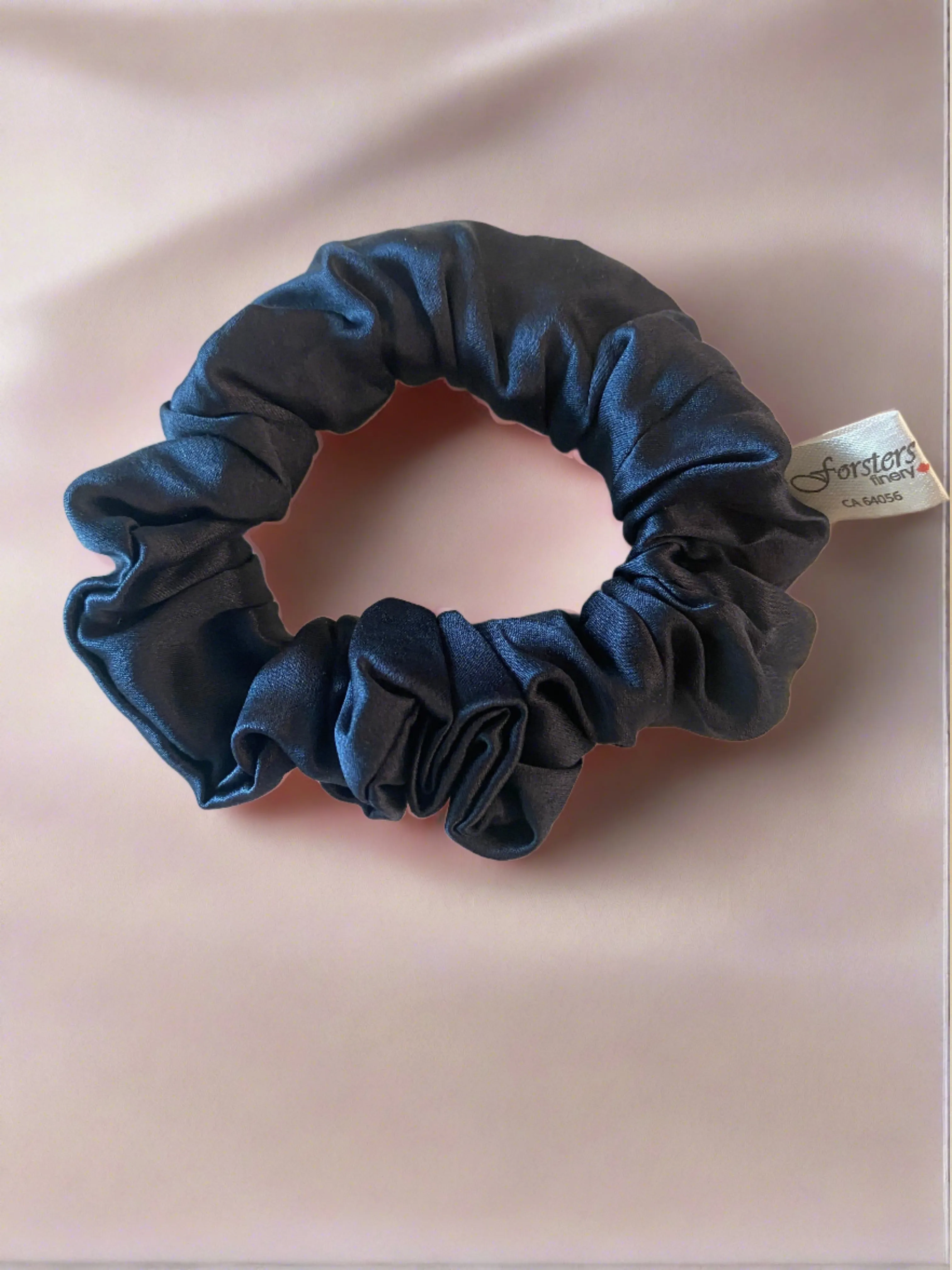 Navy Blue Silk Hair Scrunchie