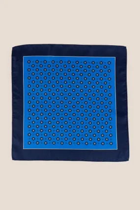 Navy Geometric Pattern Silk Handkerchief