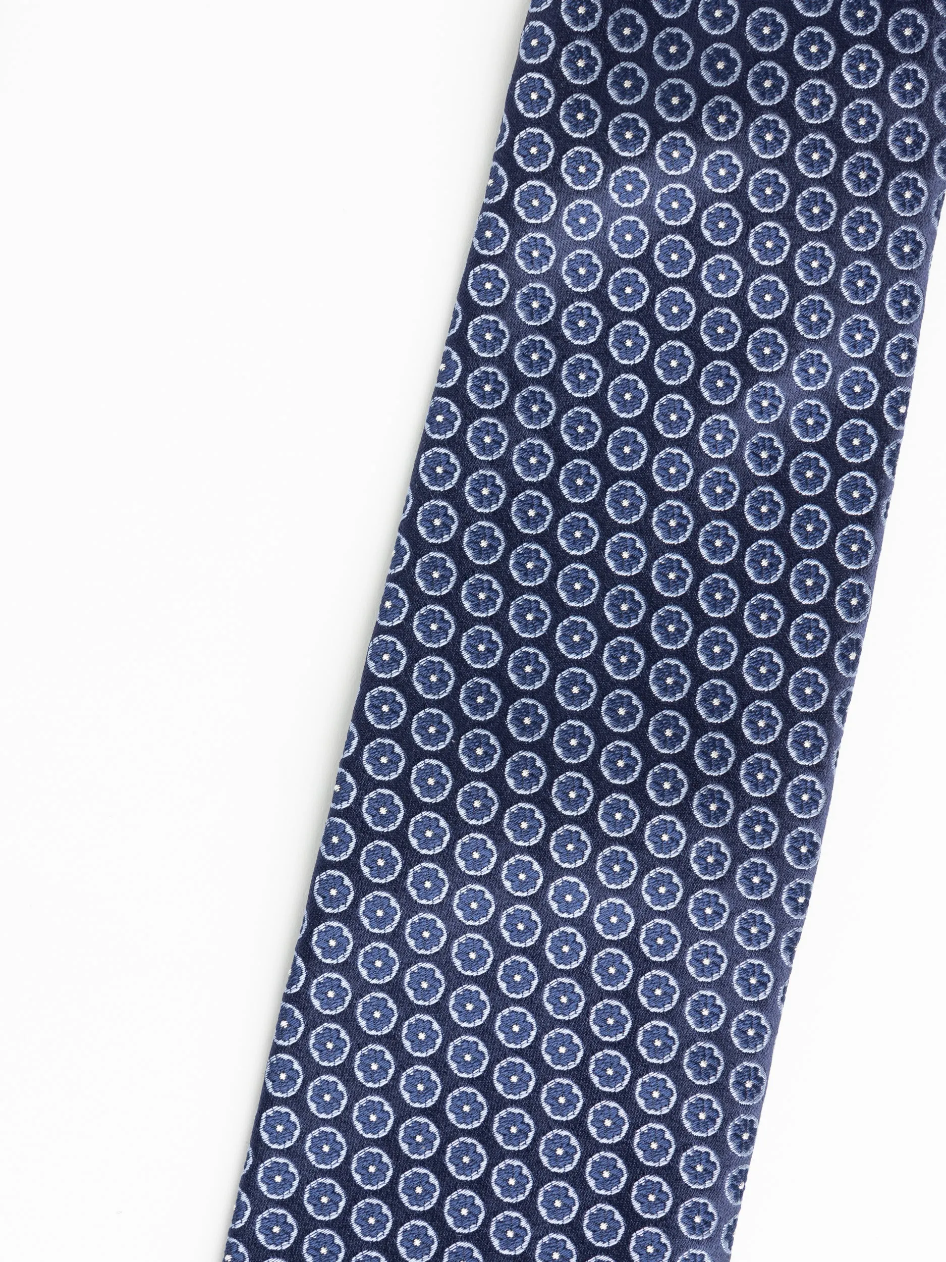 Navy/Light Blue Floweret Tie