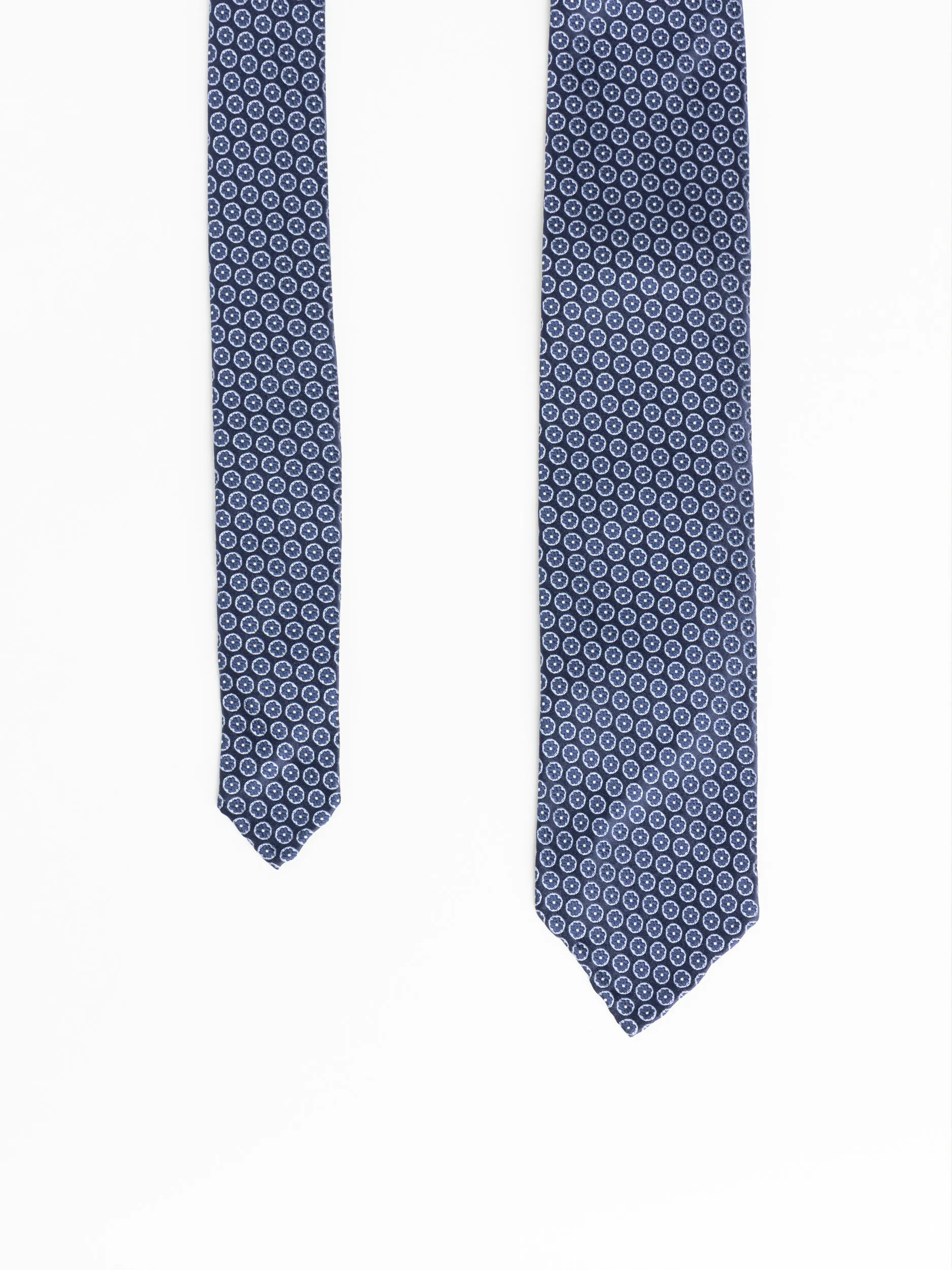 Navy/Light Blue Floweret Tie