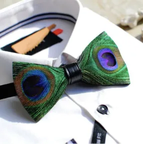 Peacock Feather Bow Tie