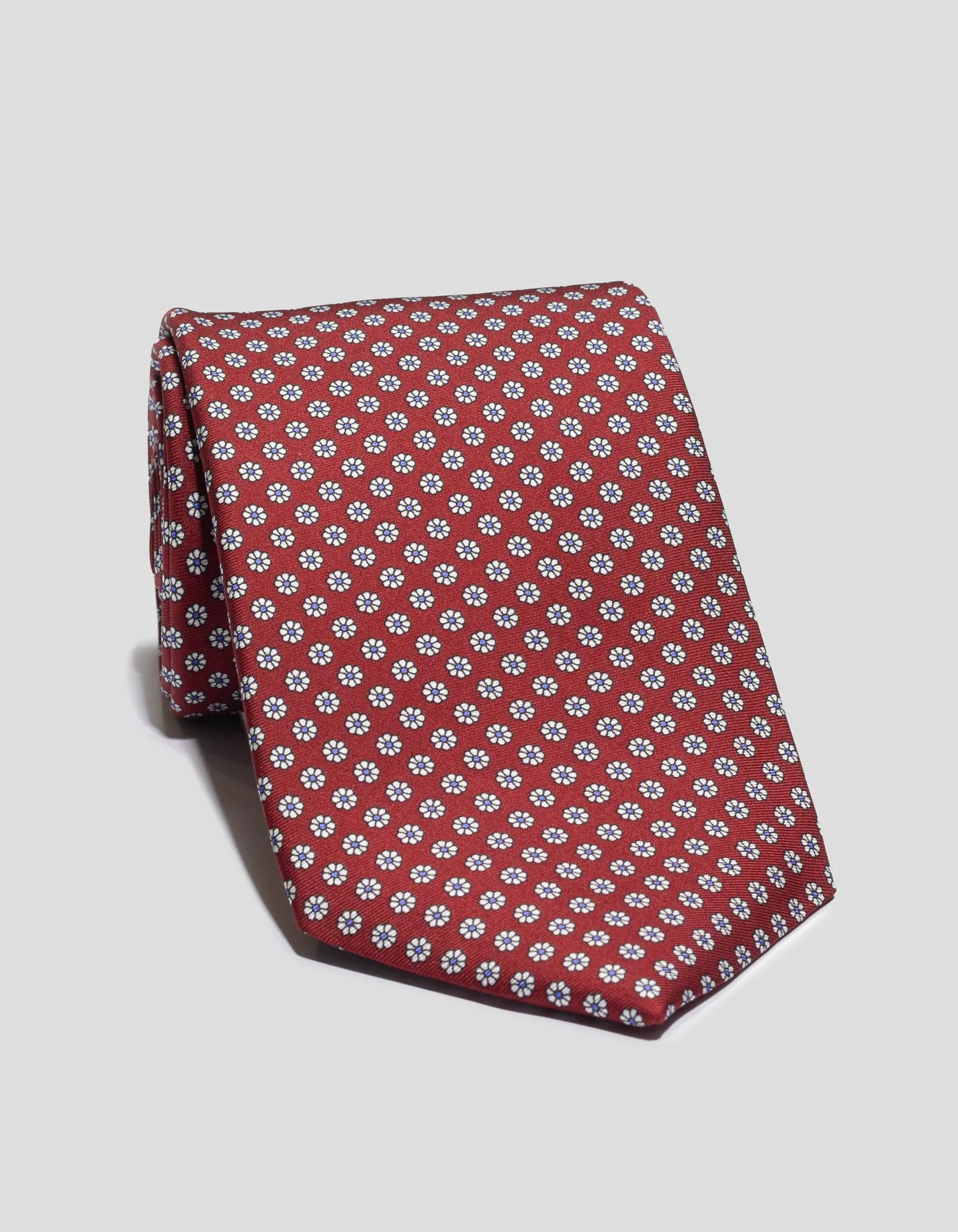 PRINTED FOULARD TIE - RED