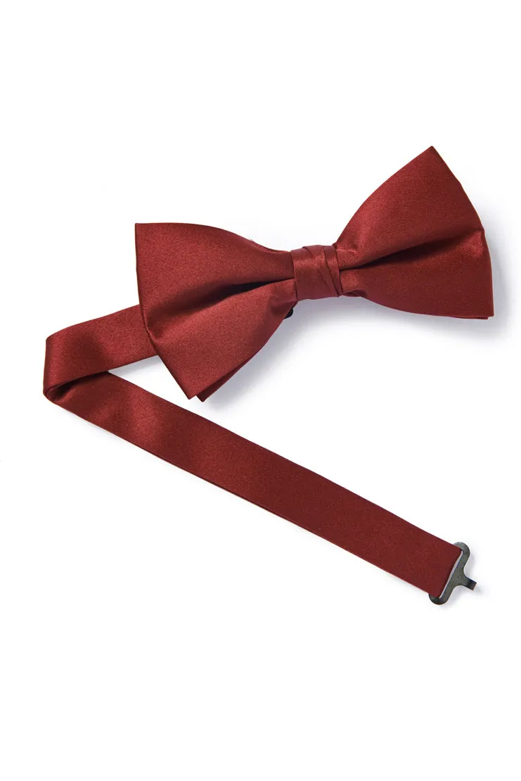 Satin Bow Tie - Wine