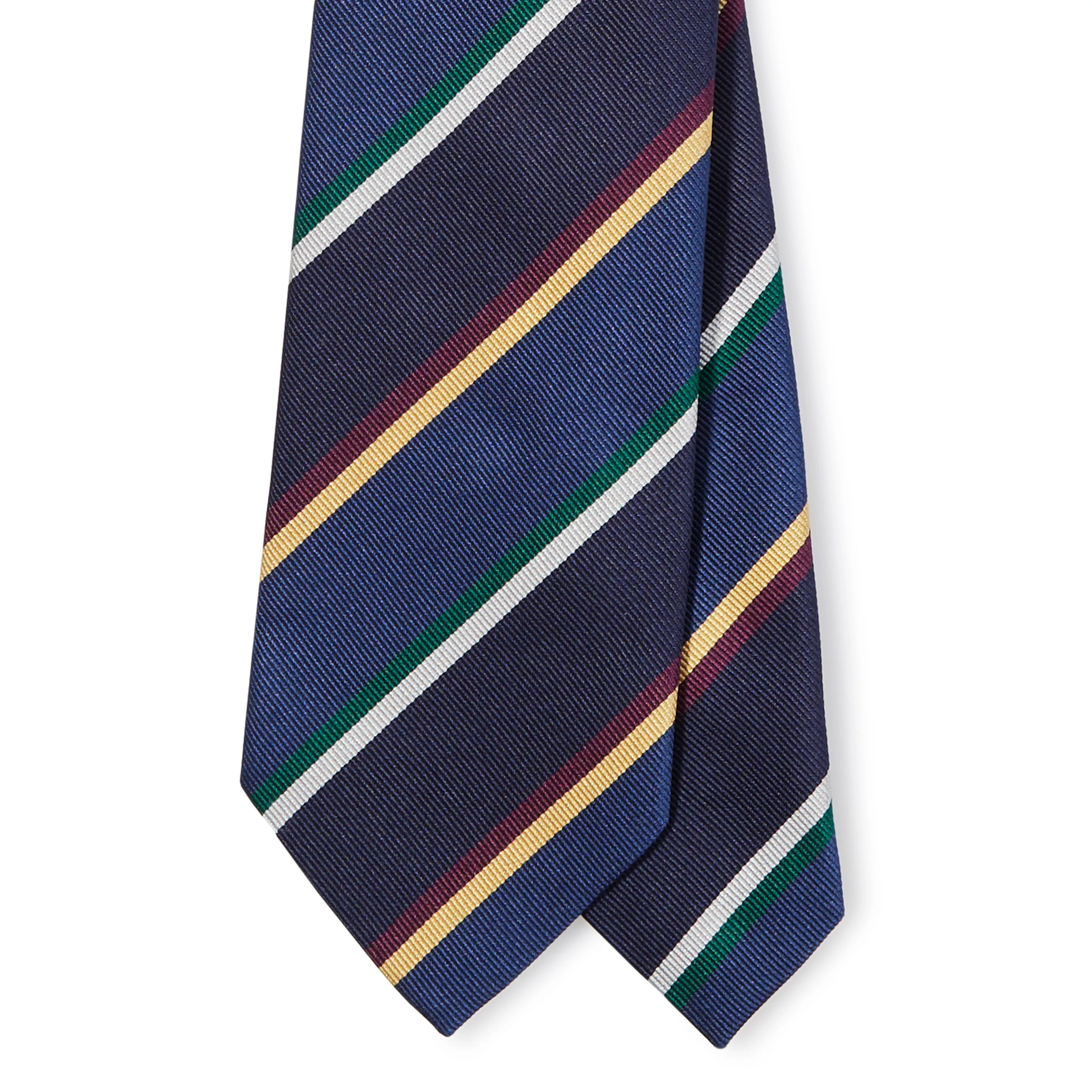 Silk Multicolor Repp Stripe Tipped Tie