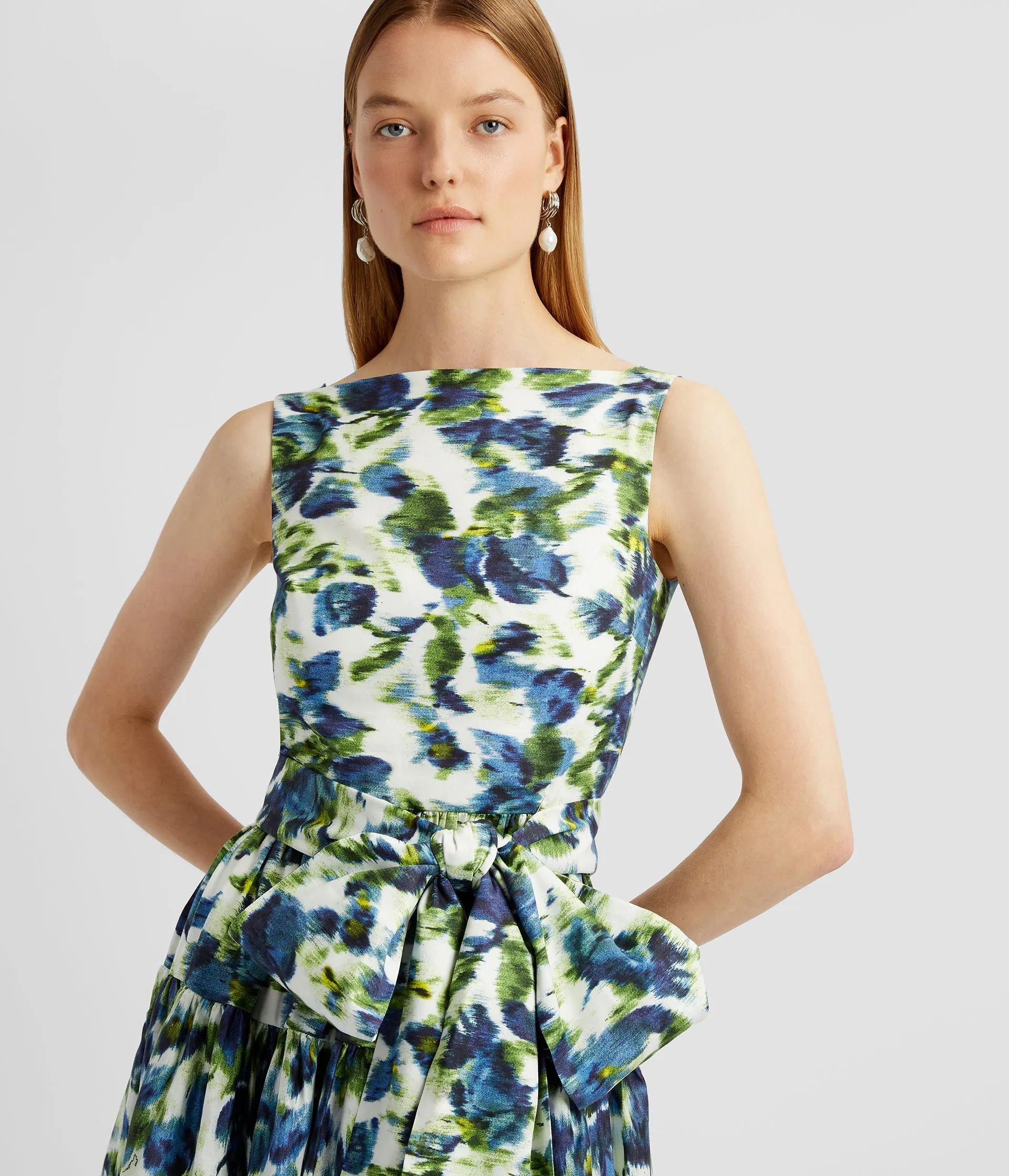 Sleeveless Midi Dress With Bow Detail