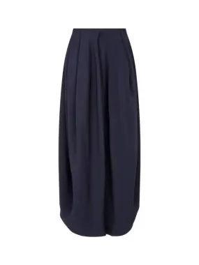 Women s Silk Slit Maxi Skirt Navy