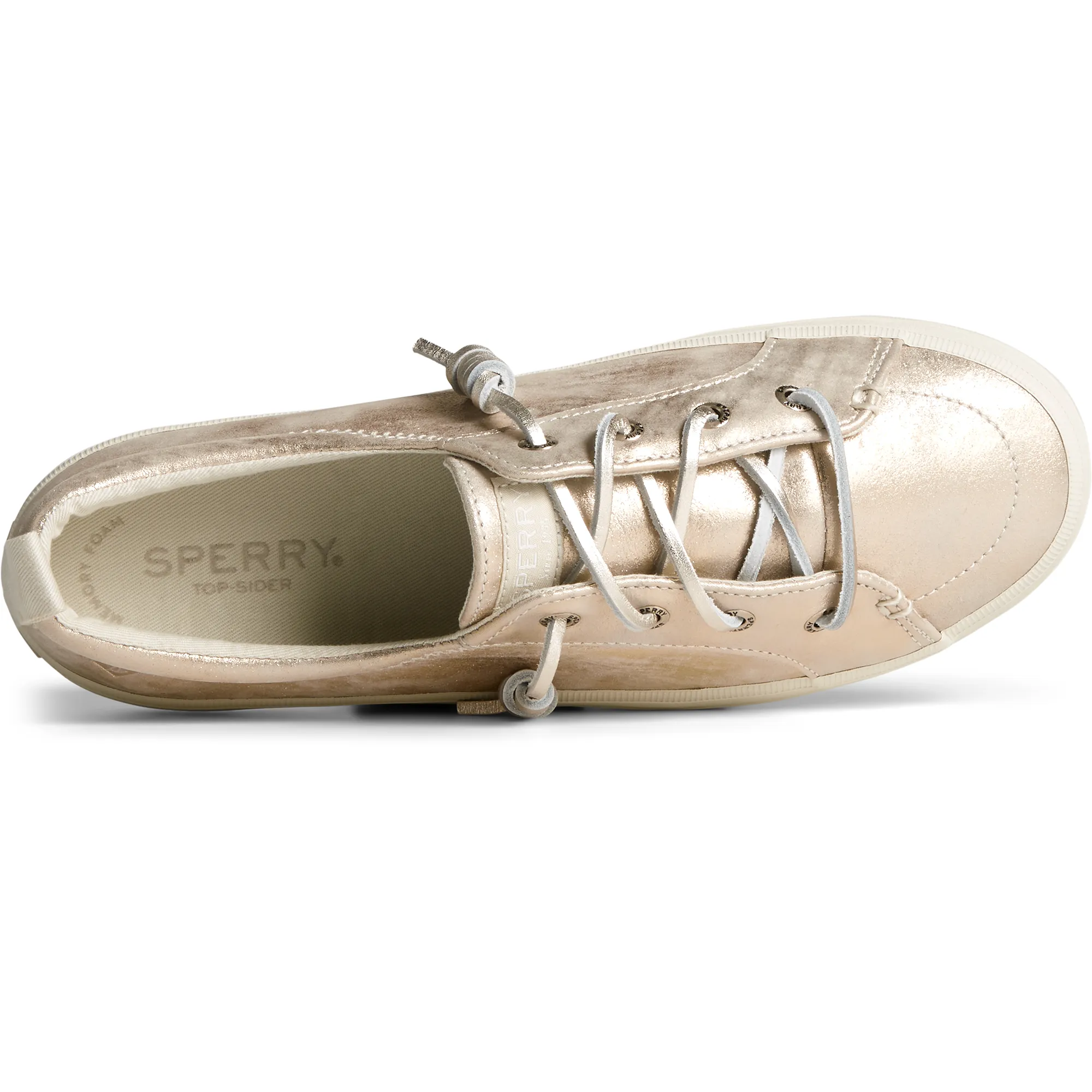 Women's Crest Vibe Metallic Leather Sneaker - Ivory (STS87913)