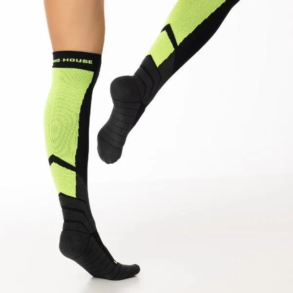 Women's Long Way Mountaineering Black knee high socks 2-packs